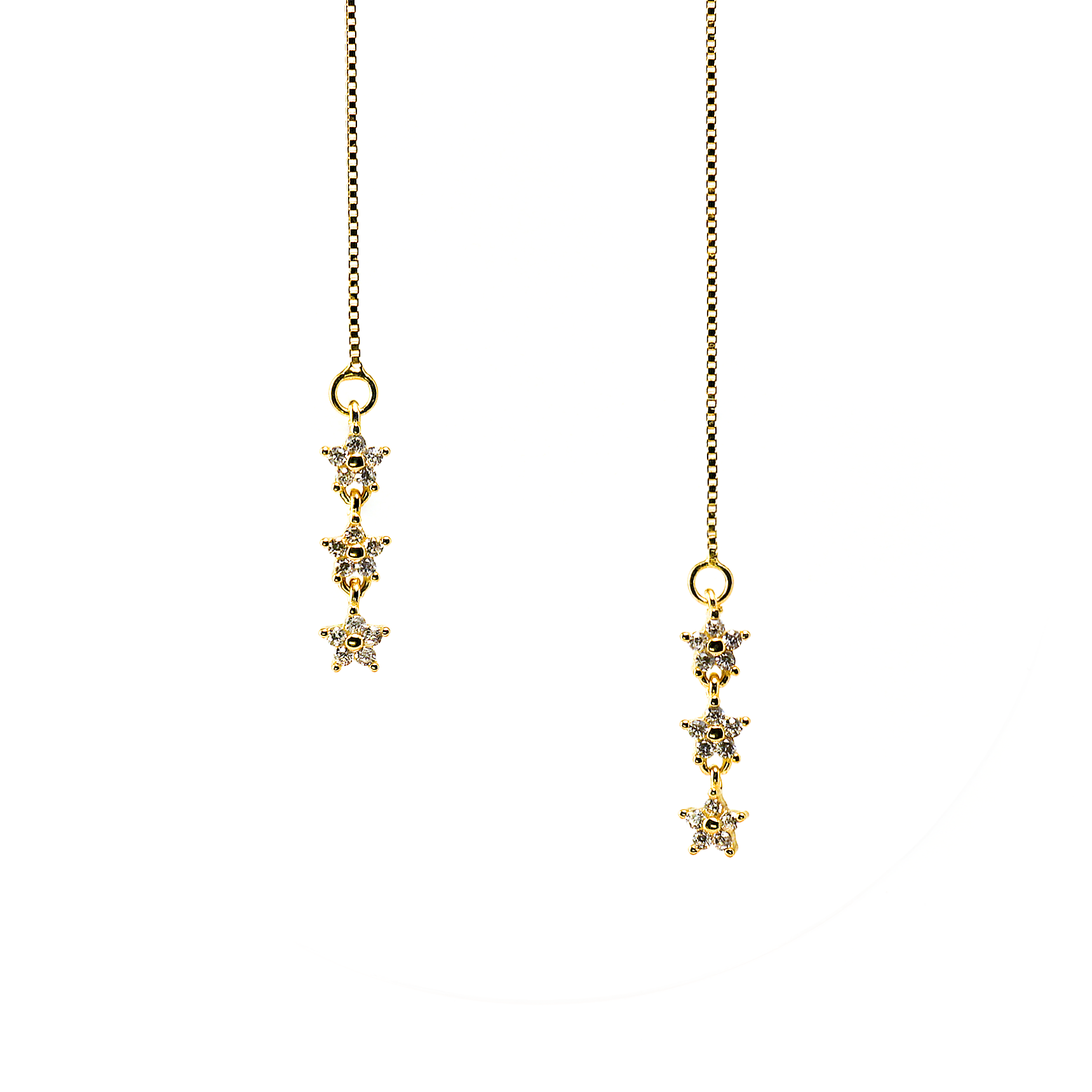 Namana Orecchini Pendenti Argento 925 Con Stelle – Donna, Modello Threader A Catena Con 5 Charms, Regalo In Scatola - 3