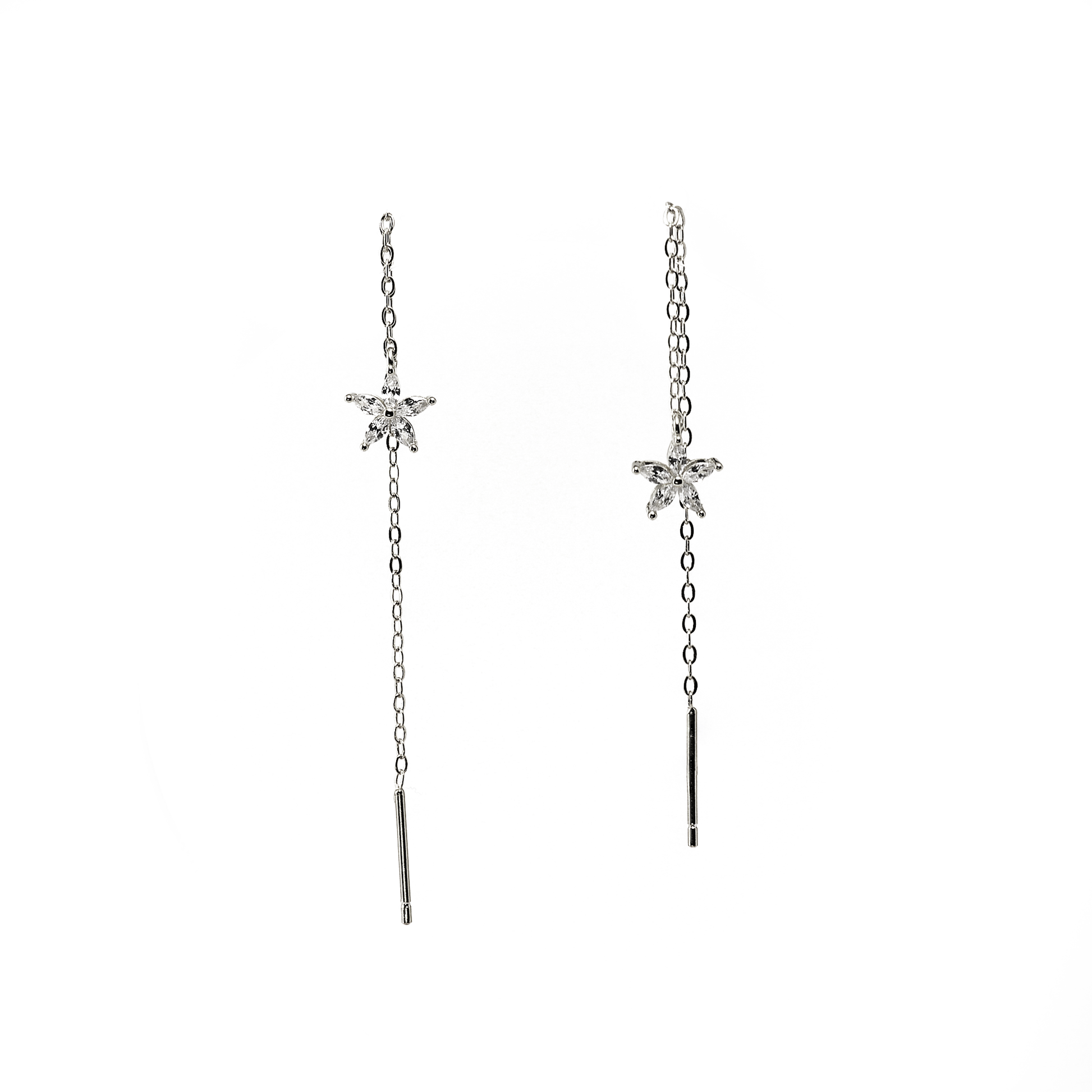 DTP Silver - Orecchini Pendenti a forma di Margherita - Argento 925 - Diametro 16 mm DTP Silver - Orecchini Pendenti a forma di Margherita - Argento 925 - Diametro 16 mm