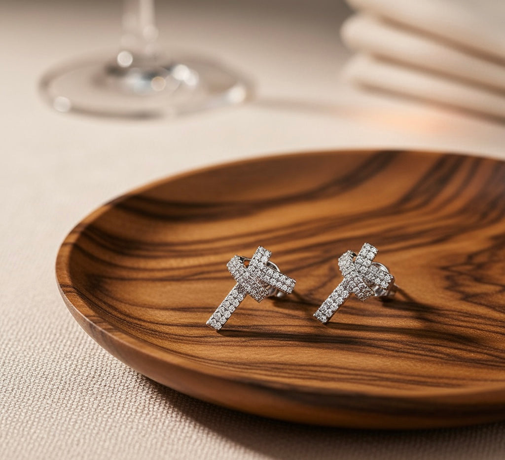 Croce Cristallina Orecchini