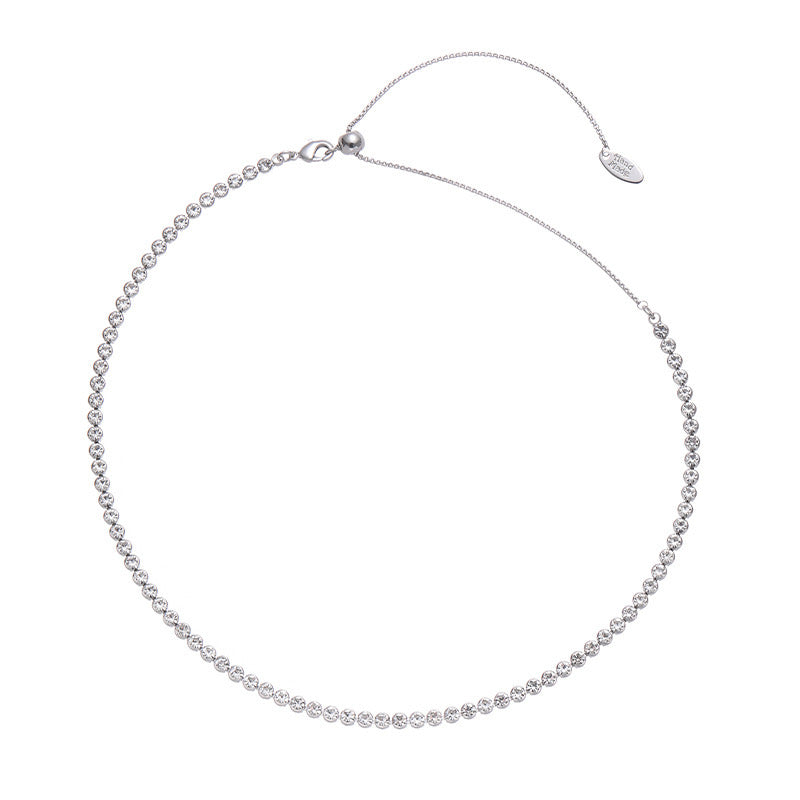 Brilla Collana Tennis Girocollo Regolabile 3mm