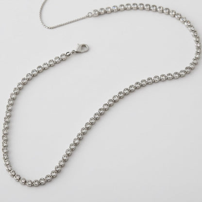 Brilla Collana Tennis Girocollo Regolabile 3mm