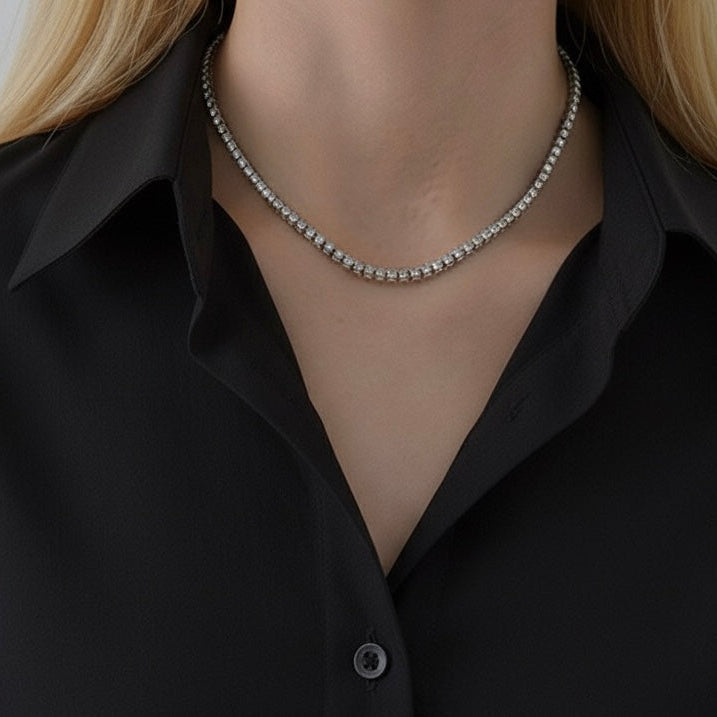 Brilla Collana Tennis Girocollo Regolabile 3mm