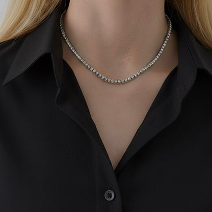 Brilla Collana Tennis Girocollo Regolabile 3mm