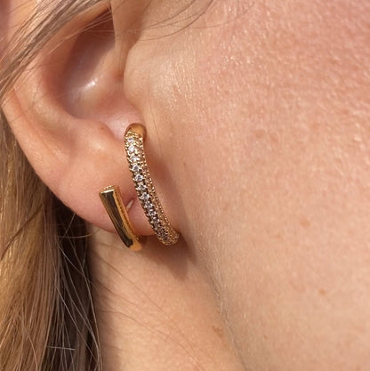 Aurelia Orecchini Doppia Fascia con Zirconi