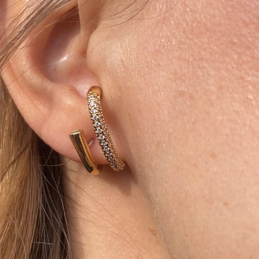 Aurelia Orecchini Doppia Fascia con Zirconi