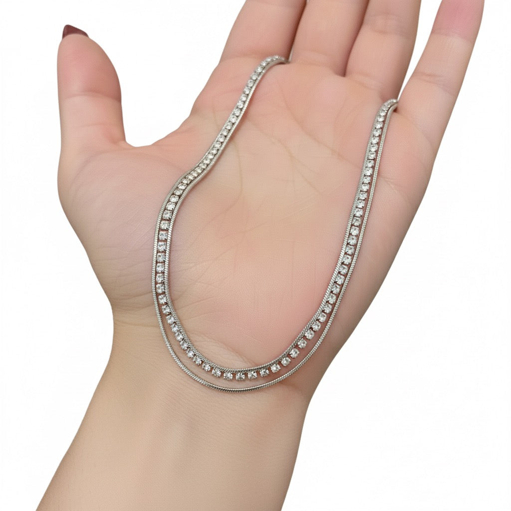 Gemma Mini Tennis Girocollo Doppia Fascia