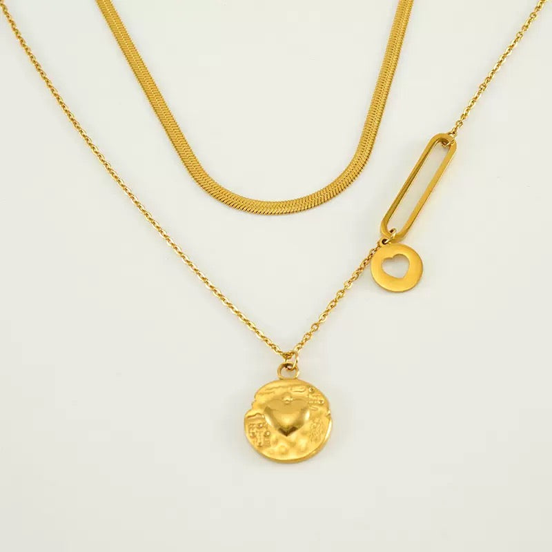 Collana Amore Dorato Doppia Fascia