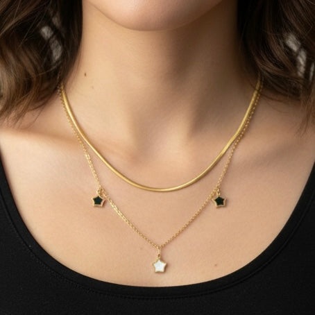 Collana doppia fascia Stella Sospesa