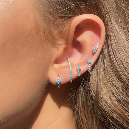 Set Orecchini Fiori Turchese