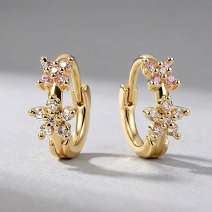 ⁠Orecchini Cerchietti Duo Petal