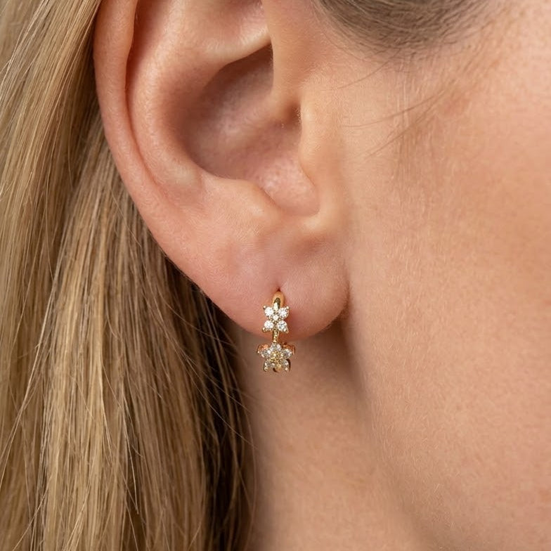 ⁠Orecchini Cerchietti Duo Petal
